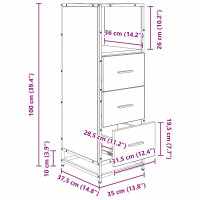 Produktbild för Badrumsmöbelset Svart Ek 35 x 37,5 x 100 cm Konstruerat trä