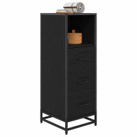 Produktbild för Badrumsmöbelset Svart Ek 35 x 37,5 x 100 cm Konstruerat trä