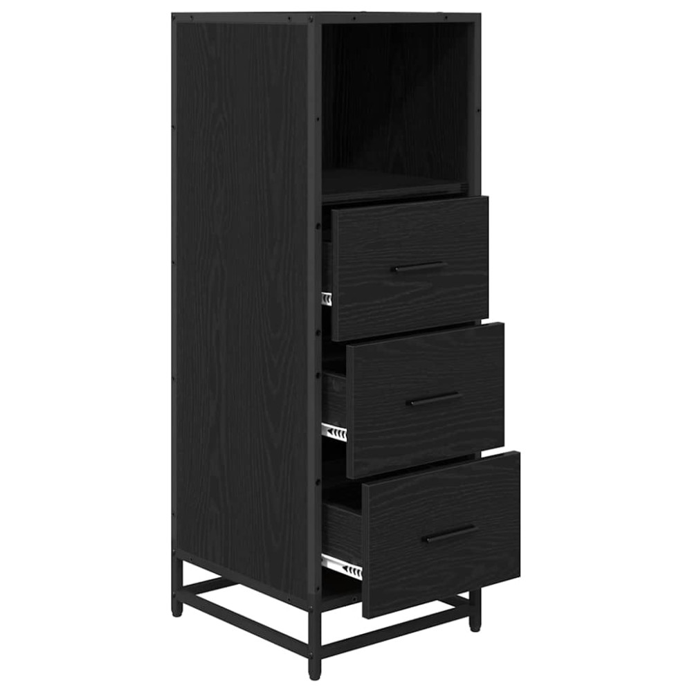 Produktbild för Badrumsmöbelset Svart Ek 35 x 37,5 x 100 cm Konstruerat trä