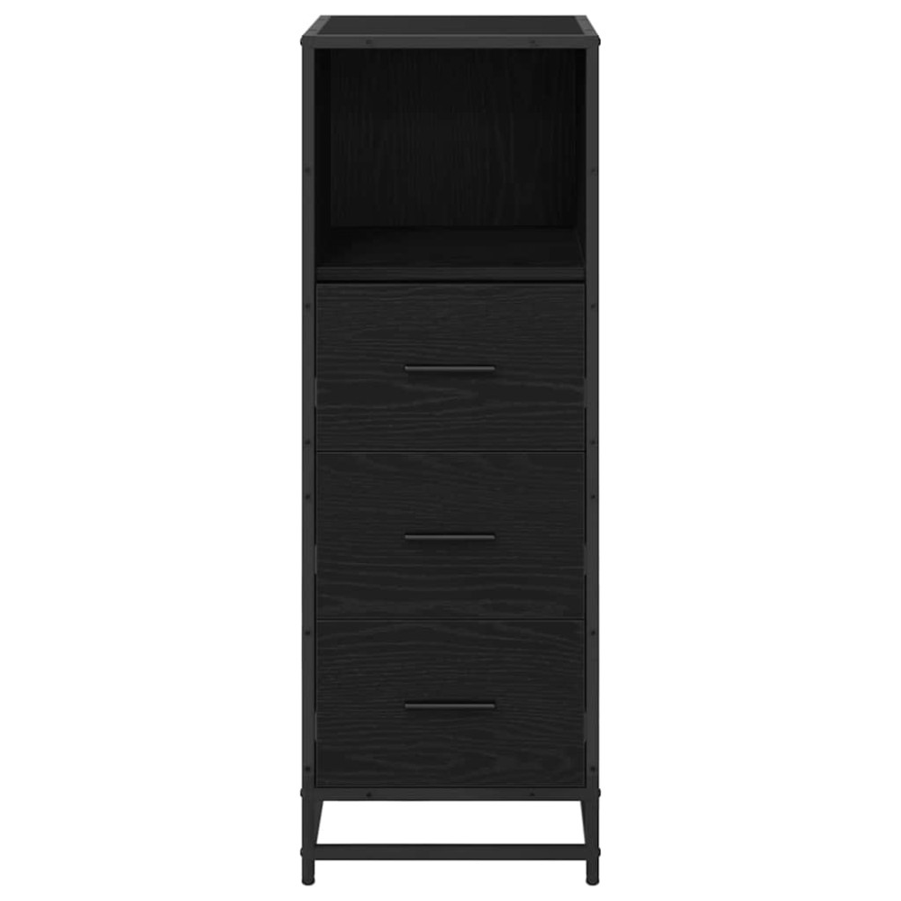 Produktbild för Badrumsmöbelset Svart Ek 35 x 37,5 x 100 cm Konstruerat trä