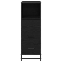 Produktbild för Badrumsmöbelset Svart Ek 35 x 37,5 x 100 cm Konstruerat trä