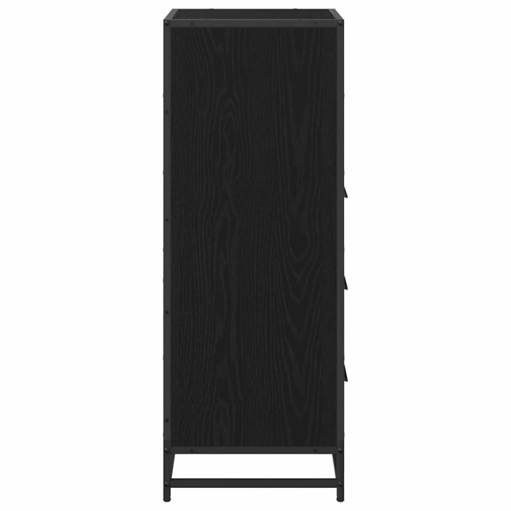 Produktbild för Badrumsmöbelset Svart Ek 35 x 37,5 x 100 cm Konstruerat trä