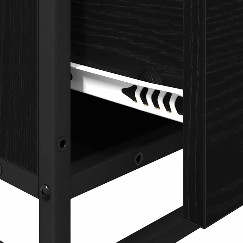Produktbild för Badrumsmöbelset Svart Ek 35 x 37,5 x 100 cm Konstruerat trä