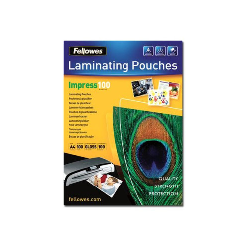 FELLOWES Fellowes Laminating Pouches - 100-pack - 216 x 303 mm - lamineringsfickor