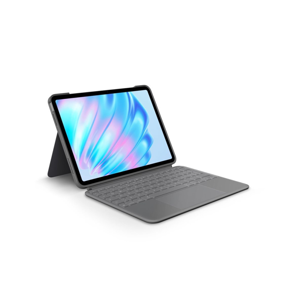 Produktbild för Logitech Combo Touch - tangentbord och foliefodral - med pekdyna - QWERTZ - tysk - oxford-grå Inmatningsenhet