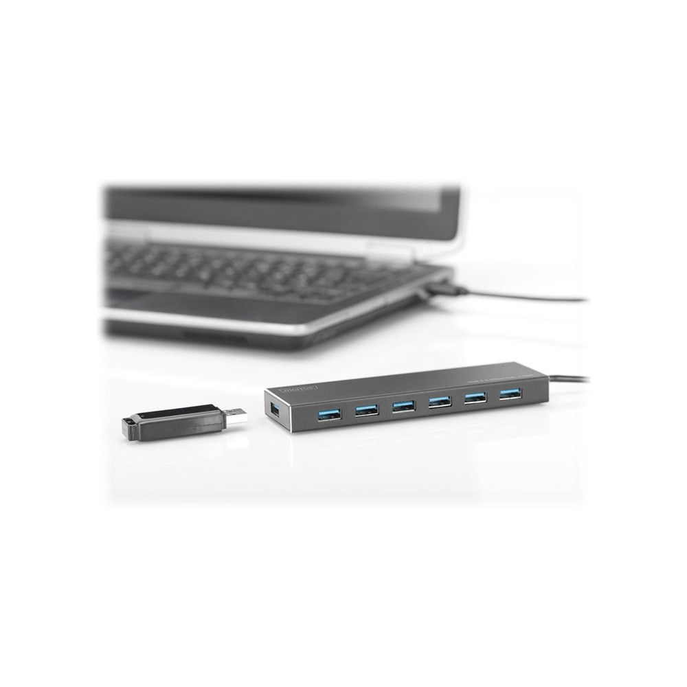 Produktbild för DIGITUS USB 3.0 Office Hub DA-70241-1 - hubb - 7 portar