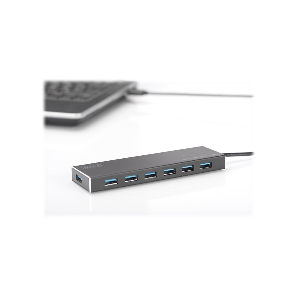 Produktbild för DIGITUS USB 3.0 Office Hub DA-70241-1 - hubb - 7 portar
