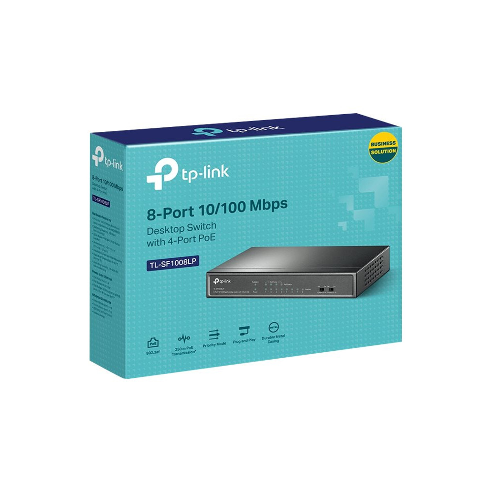 Produktbild för TP-Link TL-SF1008LP - V1 - switch - 8 portar - ohanterad