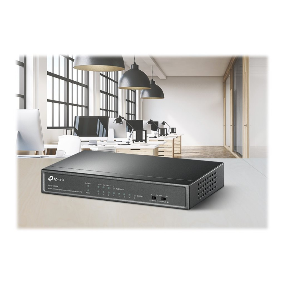 Produktbild för TP-Link TL-SF1008LP - V1 - switch - 8 portar - ohanterad
