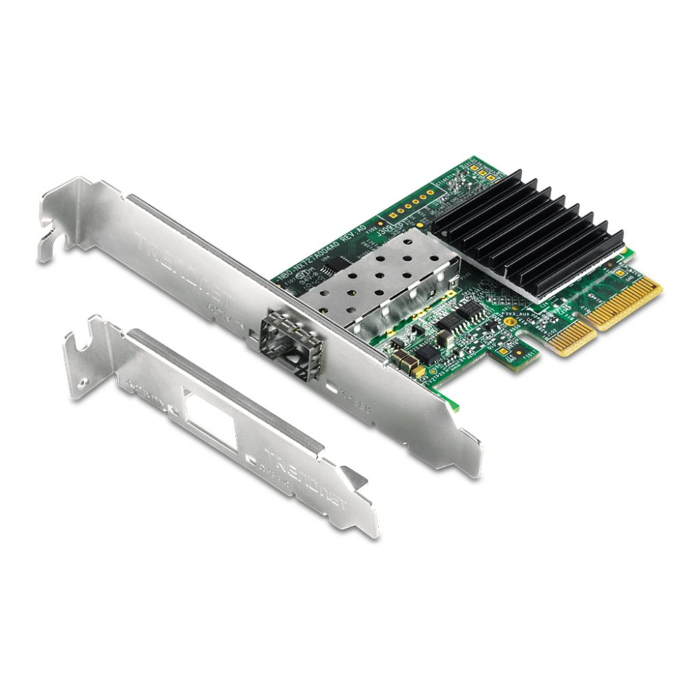Produktbild för TRENDnet TEG-10GECSFP - nätverksadapter - PCIe 2.0 x4 - 10 Gigabit SFP+ - TAA-kompatibel