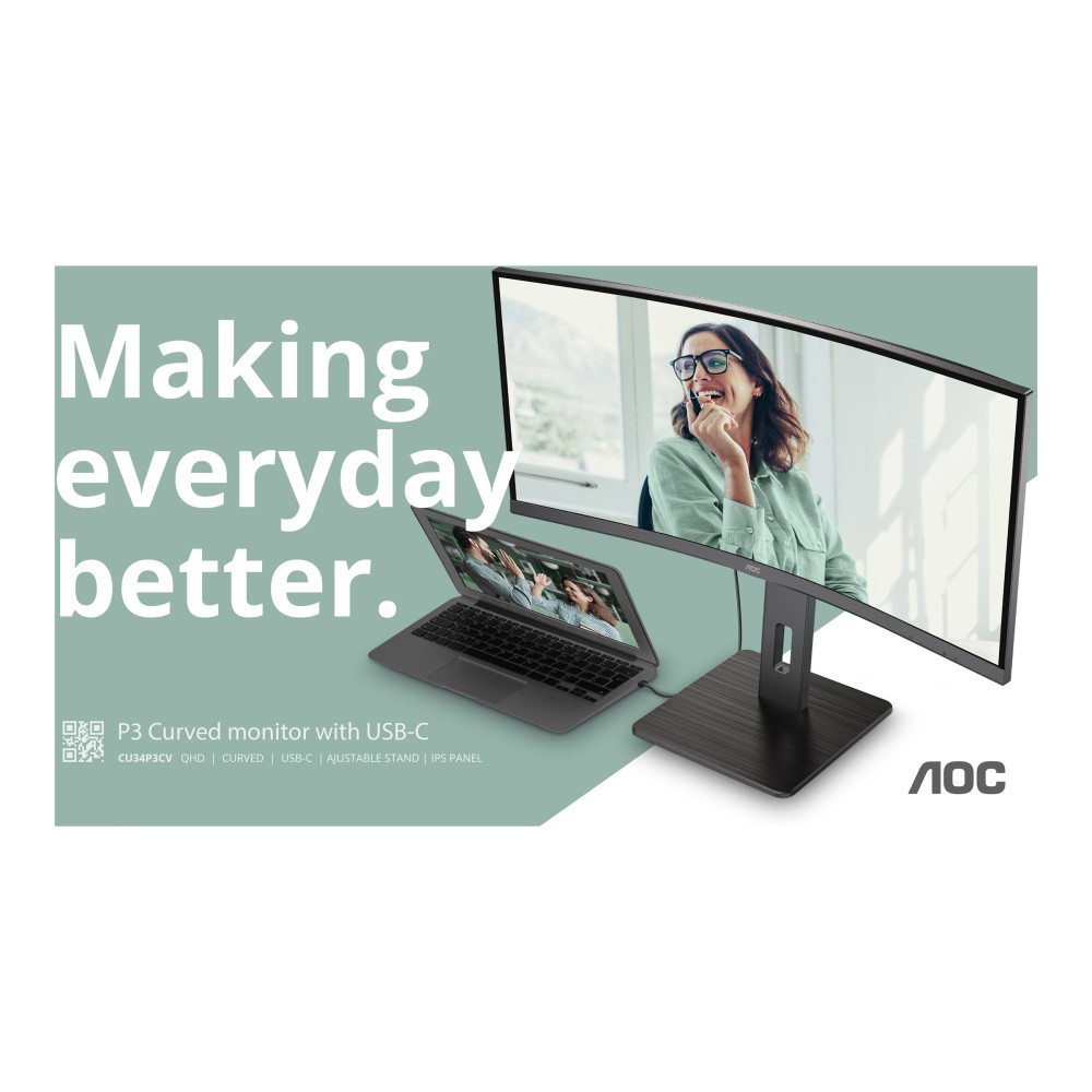 Produktbild för AOC Pro-line CU34P3CV - P3 Series - LED-skärm - böjd - 34"