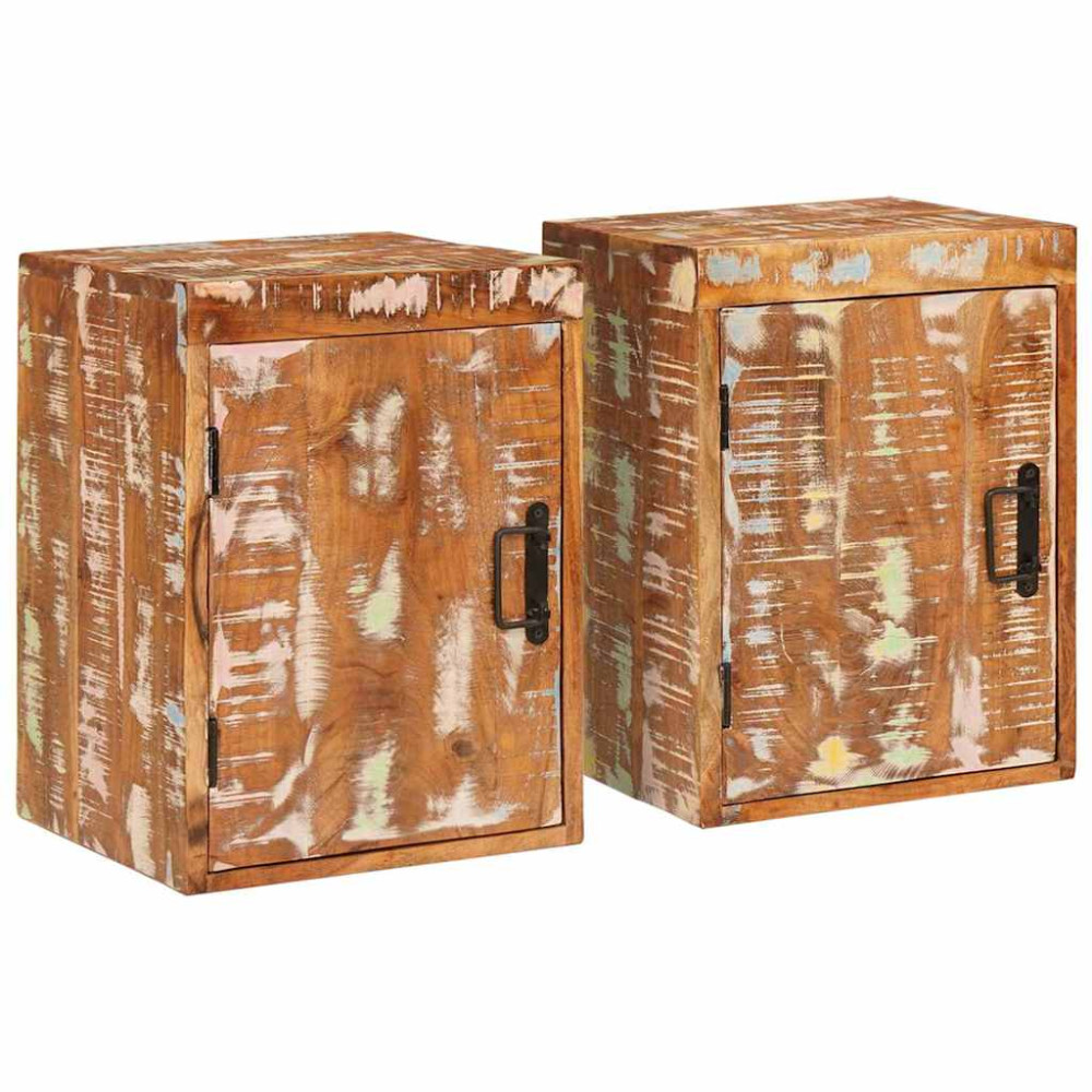 Produktbild för Sängbord 2 pcs Brun 35 x 33 x 48 cm Massivt återvunnet trä