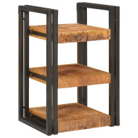 Produktbild för Sängbord Brun och svart 38 x 33 x 58 cm Massivt mangoträ