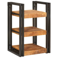 Produktbild för Sängbord 2 pcs Brun och svart 38 x 33 x 58 cm Massivt mangoträ