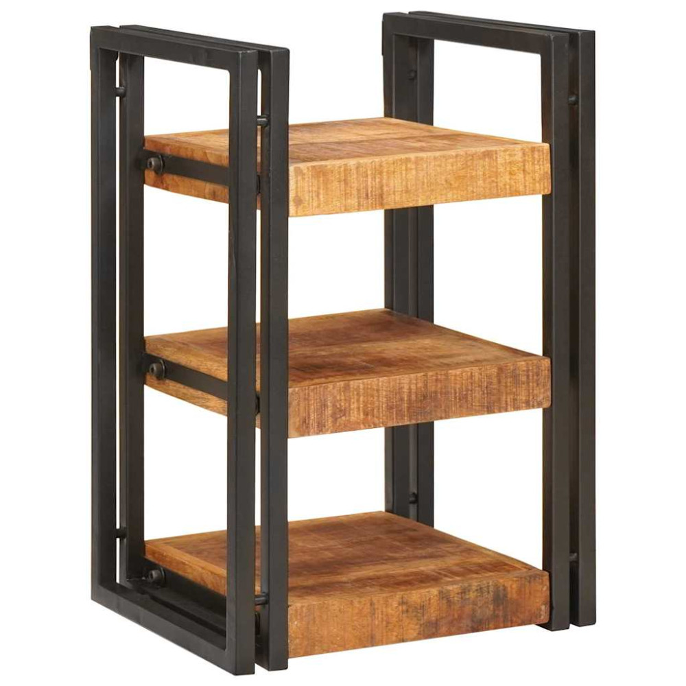 Produktbild för Sängbord 2 pcs Brun och svart 38 x 33 x 58 cm Massivt mangoträ