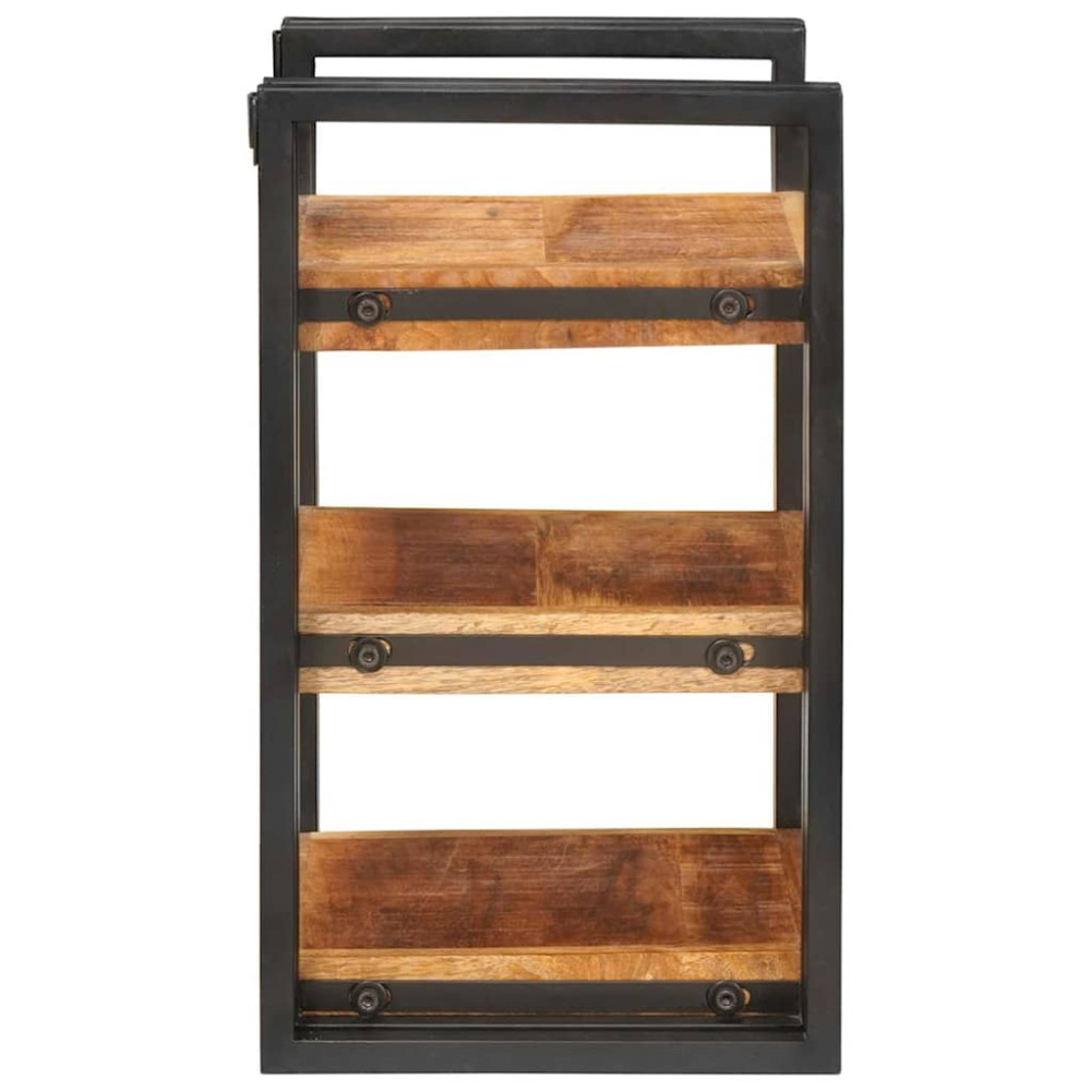 Produktbild för Sängbord 2 pcs Brun och svart 38 x 33 x 58 cm Massivt mangoträ
