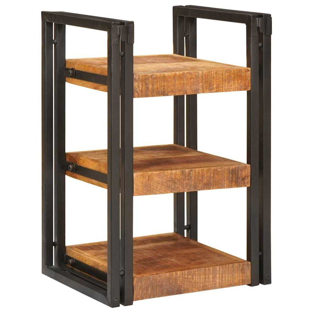 Produktbild för Sängbord 2 pcs Brun och svart 38 x 33 x 58 cm Massivt mangoträ