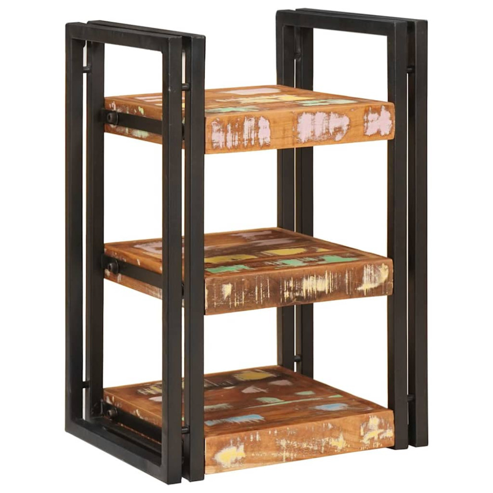 Produktbild för Sängbord Brun och svart 38 x 33 x 58 cm Massivt återvunnet trä