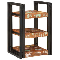 Produktbild för Sängbord Brun och svart 38 x 33 x 58 cm Massivt återvunnet trä