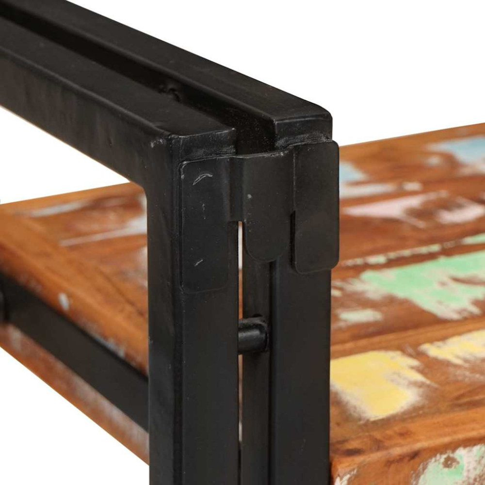 Produktbild för Sängbord Brun och svart 38 x 33 x 58 cm Massivt återvunnet trä