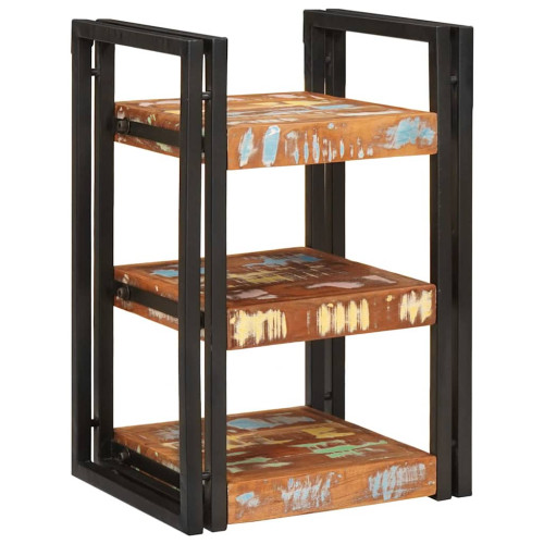 vidaXL Sängbord 2 pcs Brun och svart Massivt återvunnet trä