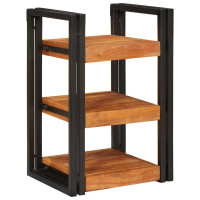 Produktbild för Sängbord Brun och svart 38 x 33 x 58 cm Massivt Trä Akacia