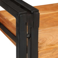 Produktbild för Sängbord Brun och svart 38 x 33 x 58 cm Massivt Trä Akacia
