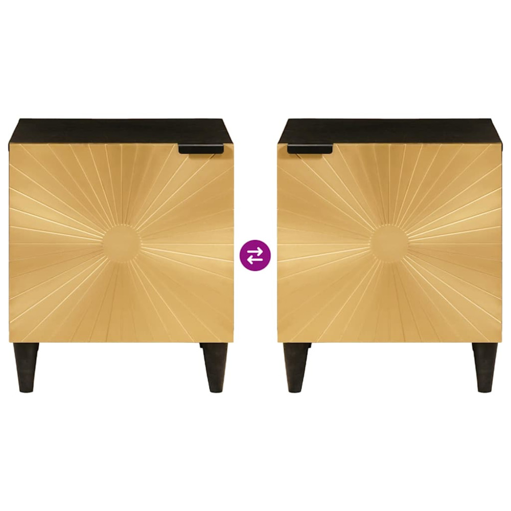 Produktbild för Nattduksbord 2 pcs Svart och Guld 40 x 33 x 46 cm
