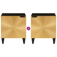 Produktbild för Nattduksbord 2 pcs Svart och Guld 40 x 33 x 46 cm