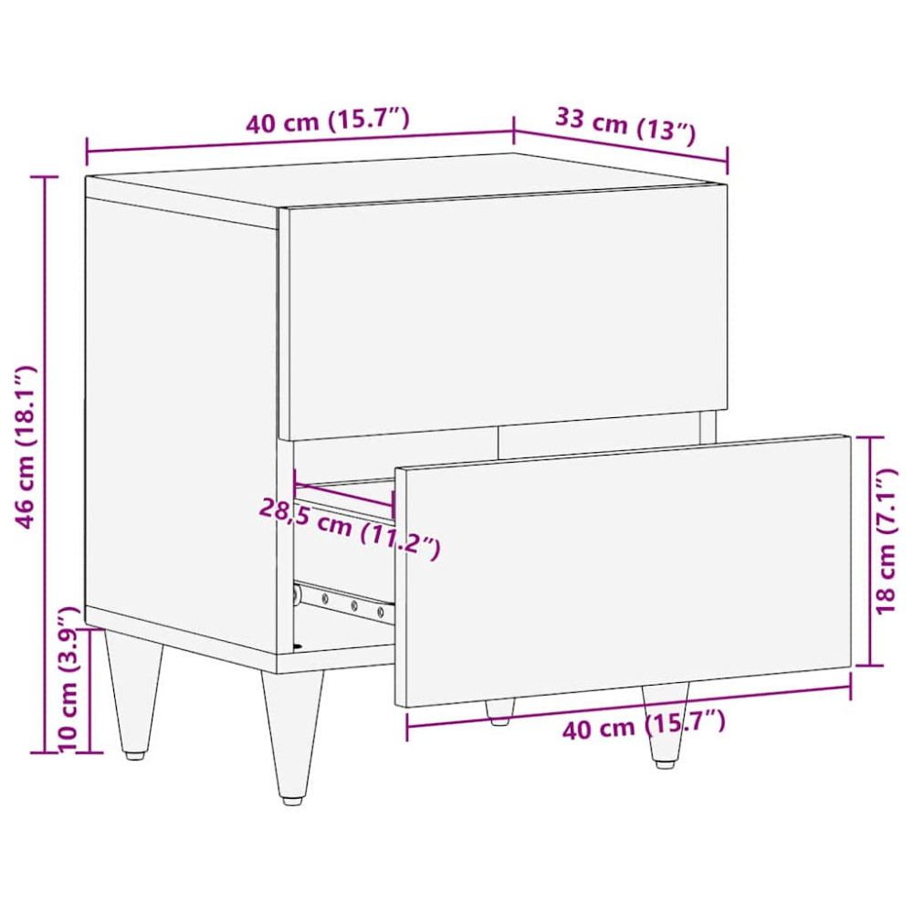 Produktbild för Nattduksbord 2 pcs Svart och Guld 40 x 33 x 46 cm
