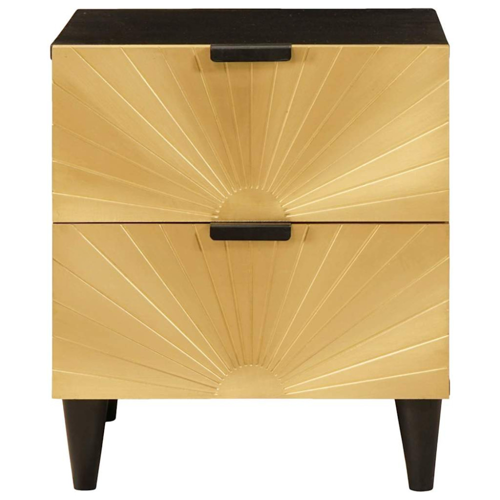 Produktbild för Nattduksbord 2 pcs Svart och Guld 40 x 33 x 46 cm