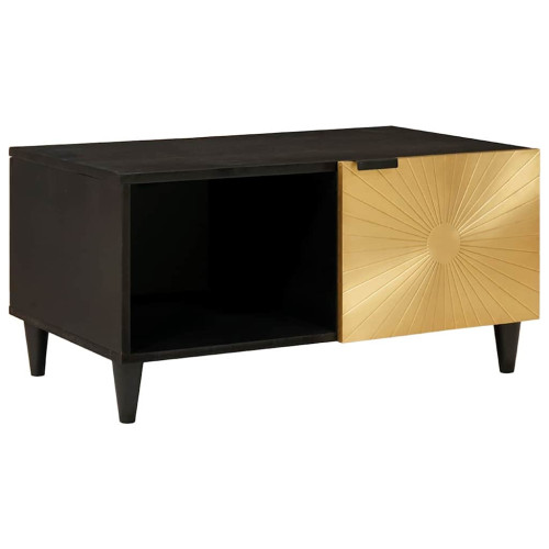 vidaXL Kaffeebord Svart och Guld 80 x 50 x 40 cm Konstruerat trä