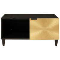Produktbild för Kaffeebord Svart och Guld 80 x 50 x 40 cm Konstruerat trä