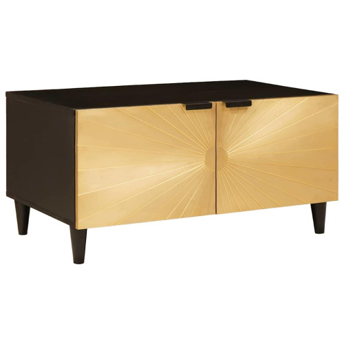 vidaXL Kaffeebord Svart och Guld 80 x 50 x 40 cm Konstruerat trä