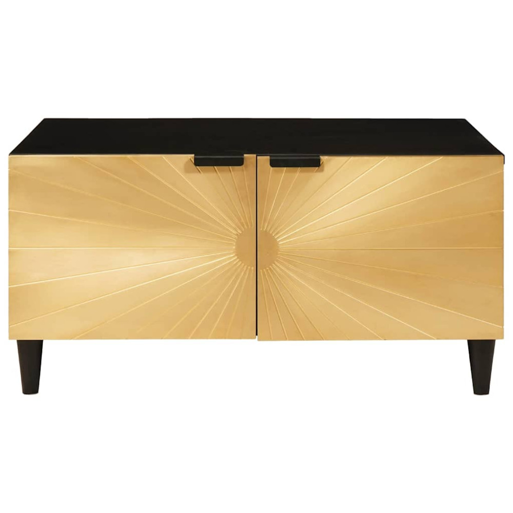 Produktbild för Kaffeebord Svart och Guld 80 x 50 x 40 cm Konstruerat trä