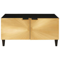 Produktbild för Kaffeebord Svart och Guld 80 x 50 x 40 cm Konstruerat trä