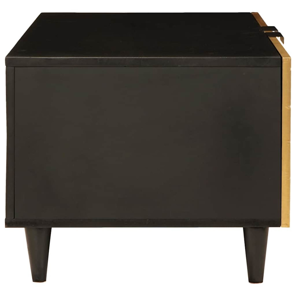 Produktbild för Kaffeebord Svart och Guld 80 x 50 x 40 cm Konstruerat trä