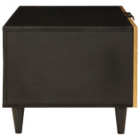Produktbild för Kaffeebord Svart och Guld 80 x 50 x 40 cm Konstruerat trä