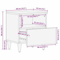 Produktbild för Nattduksbord 2 pcs Svart och Guld 40 x 33 x 46 cm