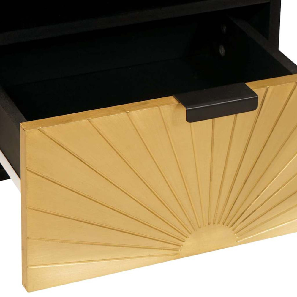 Produktbild för Nattduksbord 2 pcs Svart och Guld 40 x 33 x 46 cm