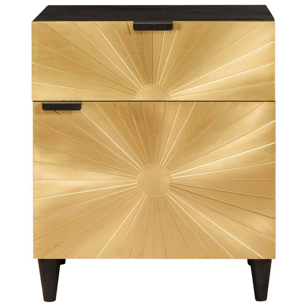 Produktbild för Sängbord Svart och Guld 50 x 33 x 60 cm Konstruerat trä