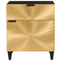 Produktbild för Sängbord Svart och Guld 50 x 33 x 60 cm Konstruerat trä