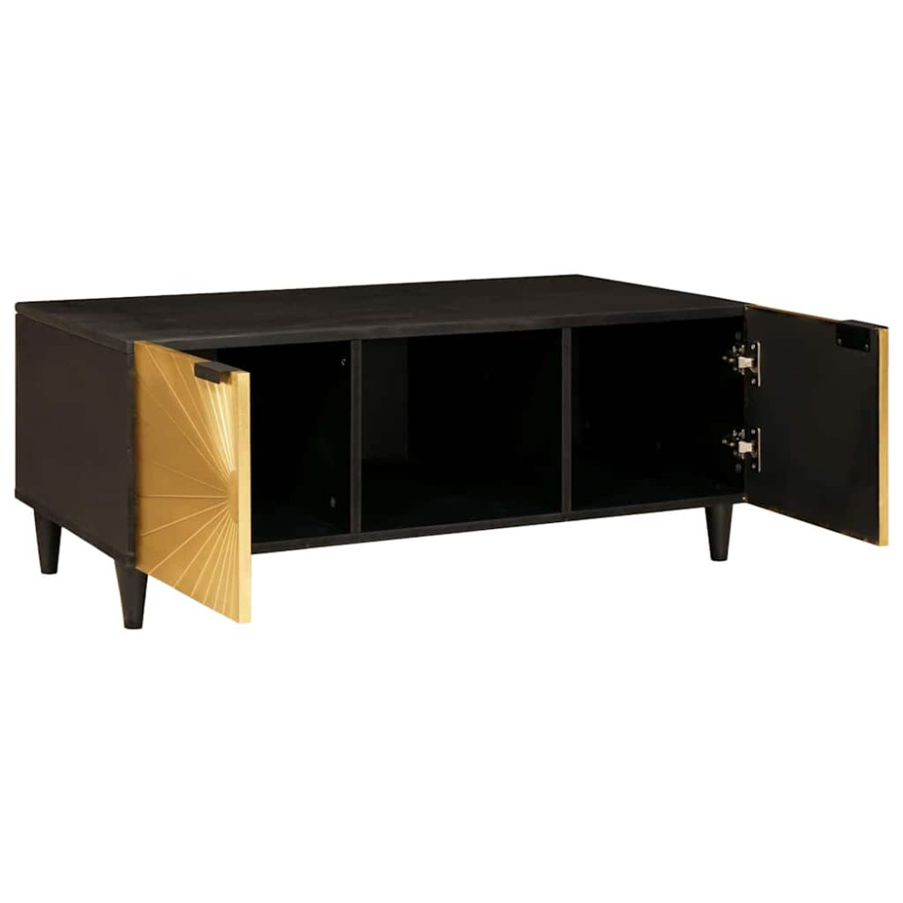 Produktbild för Kaffeebord Svart och Guld 100 x 54 x 40 cm Konstruerat trä