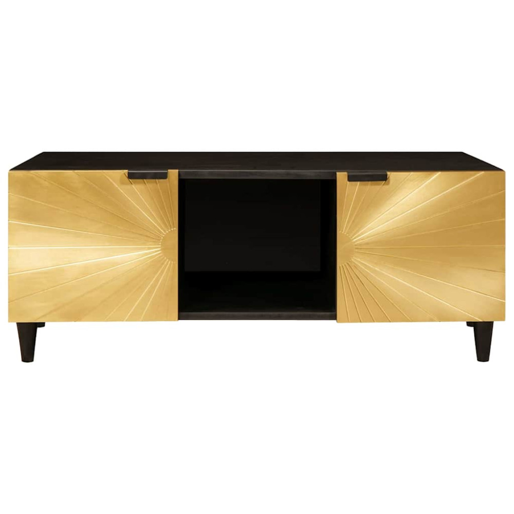 Produktbild för Kaffeebord Svart och Guld 100 x 54 x 40 cm Konstruerat trä