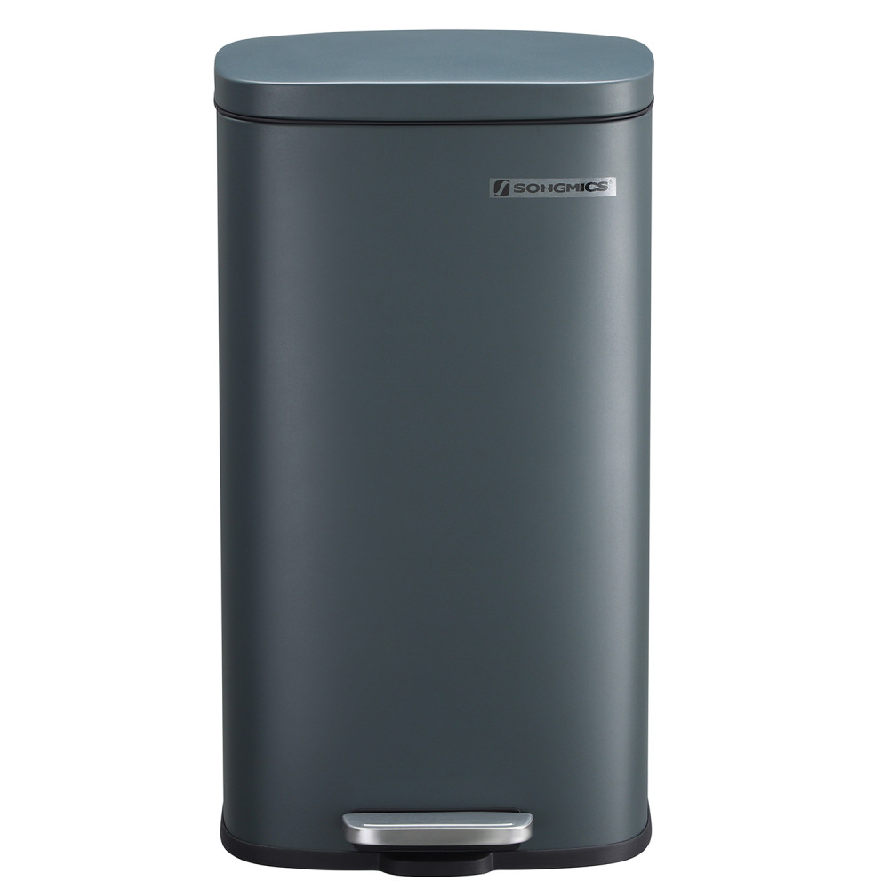 Produktbild för Trash Can Grey, Smoke Gray+black/stainless Steel 35x30x63cm