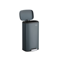 Produktbild för Trash Can Grey, Smoke Gray+black/stainless Steel 35x30x63cm