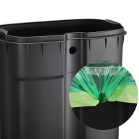 Produktbild för Trash Can Grey, Smoke Gray+black/stainless Steel 35x30x63cm