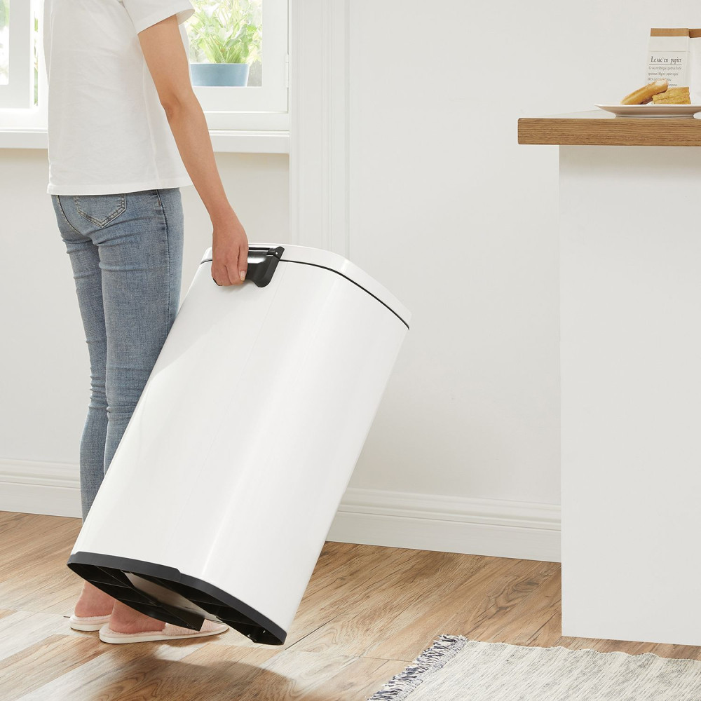 Produktbild för Trash Can White, Black 43x37x63cm