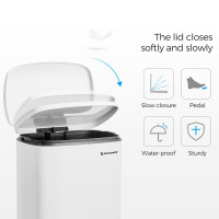 Produktbild för Trash Can White, Black 43x37x63cm