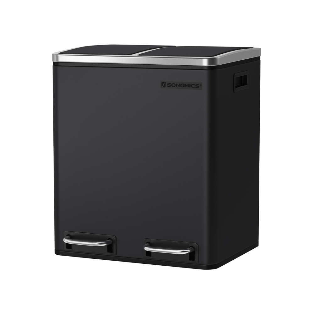 Produktbild för Trash Can Black, Black/stainless Steel 41x36x47cm